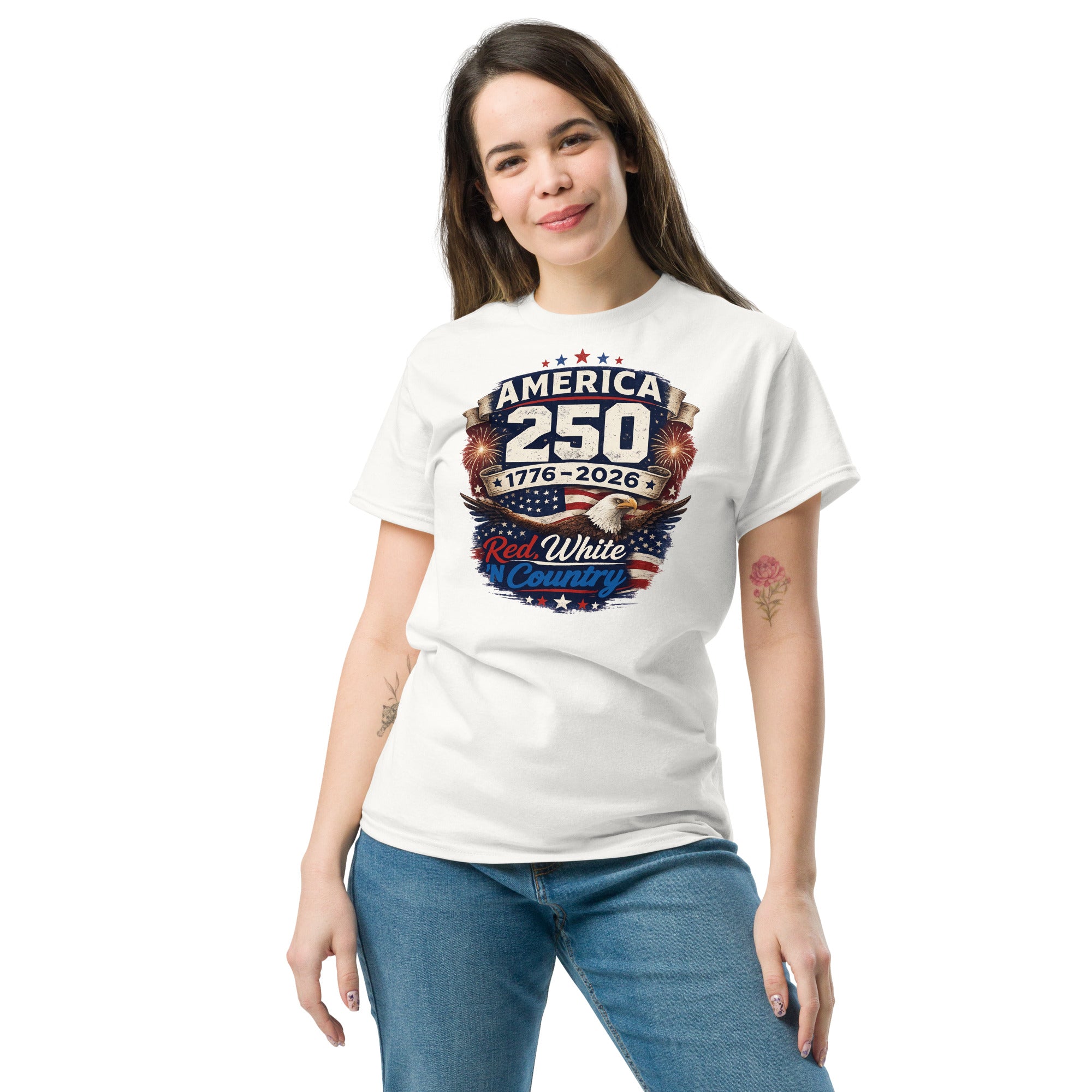 America 250 (1776 – 2026) Red, White ’N Country Unisex Tee